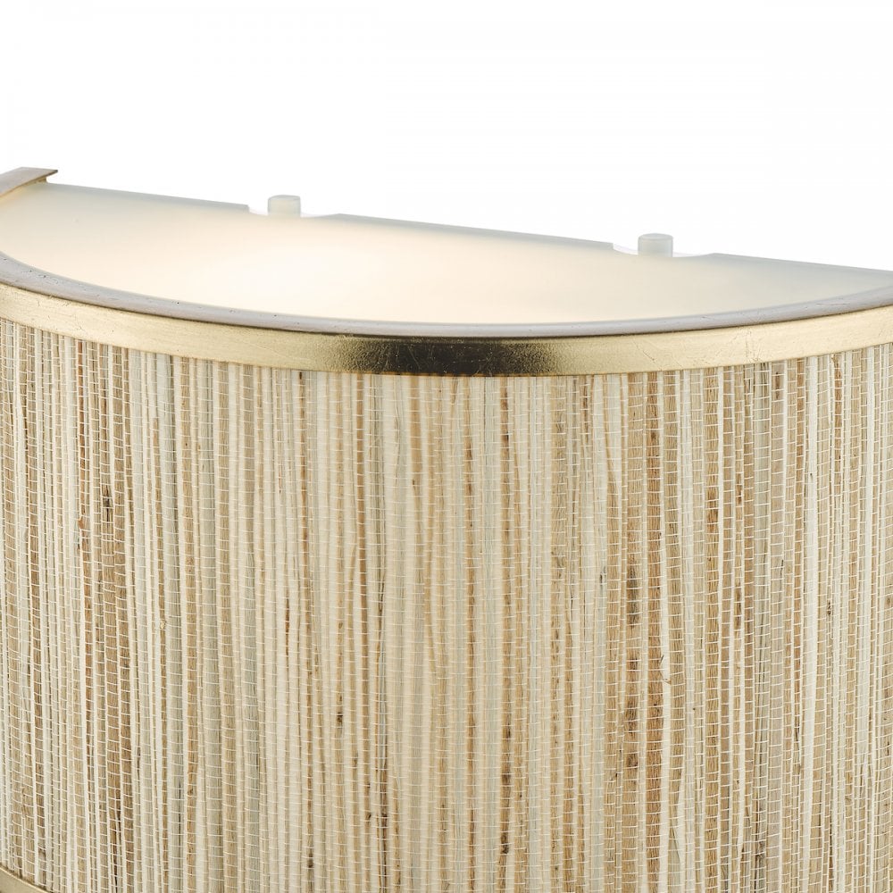FEN0935 Fenella 2 Light Wall Light Gold Leaf and Seagrass