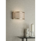 FEN0935 Fenella 2 Light Wall Light Gold Leaf and Seagrass