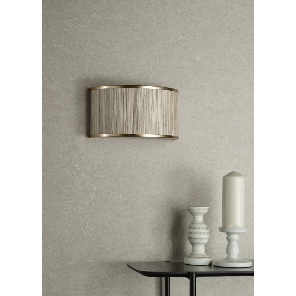 FEN0935 Fenella 2 Light Wall Light Gold Leaf and Seagrass