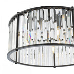 KIR0522 Kiran 5 Light Pendant Satin Black and Glass