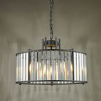 KIR0522 Kiran 5 Light Pendant Satin Black and Glass