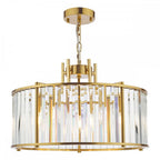 KIR0535 Kiran 5 Light Pendant Natural Brass and Glass