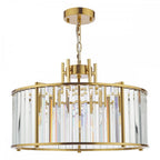 KIR0535 Kiran 5 Light Pendant Natural Brass and Glass