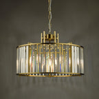 KIR0535 Kiran 5 Light Pendant Natural Brass and Glass