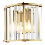 KIR0935 Kiran 2 Light Wall Light Natural Brass and Glass