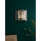 KIR0935 Kiran 2 Light Wall Light Natural Brass and Glass