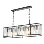 KIR3422 Kiran 7 Light Bar Pendant Satin Black and Glass
