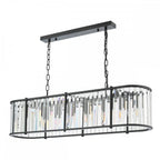 KIR3422 Kiran 7 Light Bar Pendant Satin Black and Glass (S)