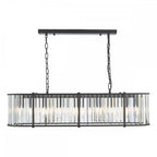 KIR3422 Kiran 7 Light Bar Pendant Satin Black and Glass