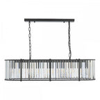 KIR3422 Kiran 7 Light Bar Pendant Satin Black and Glass