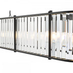 KIR3422 Kiran 7 Light Bar Pendant Satin Black and Glass (S)