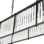 KIR3422 Kiran 7 Light Bar Pendant Satin Black and Glass (S)
