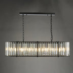 KIR3422 Kiran 7 Light Bar Pendant Satin Black and Glass (S)