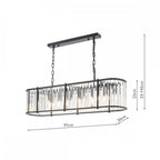 KIR3422 Kiran 7 Light Bar Pendant Satin Black and Glass (S)