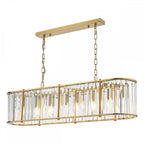 KIR3435 Kiran 7 Light Bar Pendant Natural Brass and Glass