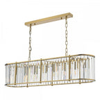 KIR3435 Kiran 7 Light Bar Pendant Natural Brass and Glass