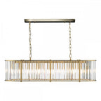 KIR3435 Kiran 7 Light Bar Pendant Natural Brass and Glass