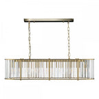 KIR3435 Kiran 7 Light Bar Pendant Natural Brass and Glass