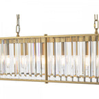 KIR3435 Kiran 7 Light Bar Pendant Natural Brass and Glass