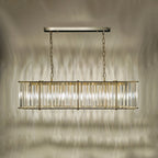 KIR3435 Kiran 7 Light Bar Pendant Natural Brass and Glass