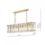 KIR3435 Kiran 7 Light Bar Pendant Natural Brass and Glass