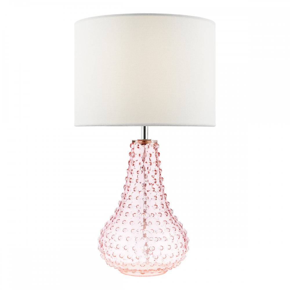 KRI4203 Kristina Table Lamp Pink Glass With Shade