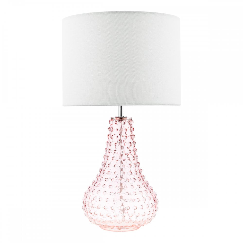KRI4203 Kristina Table Lamp Pink Glass With Shade