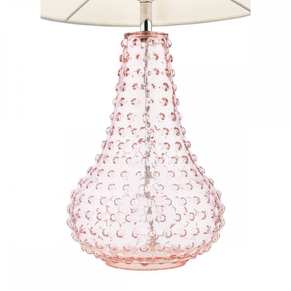 KRI4203 Kristina Table Lamp Pink Glass With Shade