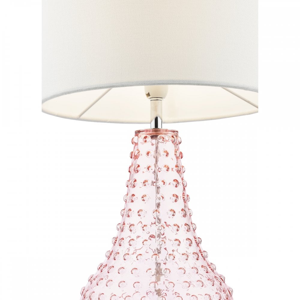 KRI4203 Kristina Table Lamp Pink Glass With Shade