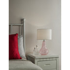KRI4203 Kristina Table Lamp Pink Glass With Shade
