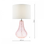 KRI4203 Kristina Table Lamp Pink Glass With Shade