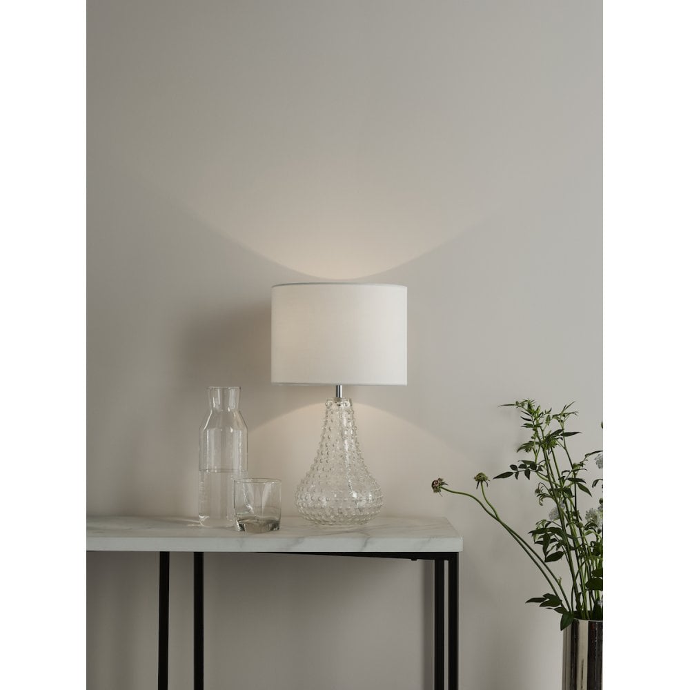 KRI4208 Kristina Table Lamp Textured Glass With Shade