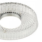LEE5208 Leena Flush Polished Chrome and Ribbed Glass LED