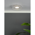 LEE5208 Leena Flush Polished Chrome and Ribbed Glass LED