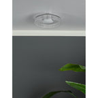 LEE5208 Leena Flush Polished Chrome and Ribbed Glass LED
