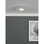 LEE5208 Leena Flush Polished Chrome and Ribbed Glass LED