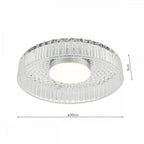 LEE5208 Leena Flush Polished Chrome and Ribbed Glass LED