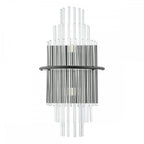 LUK0922 Lukas 2 Light Wall Light Satin Black and Glass