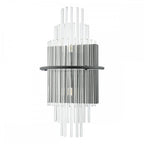LUK0922 Lukas 2 Light Wall Light Satin Black and Glass