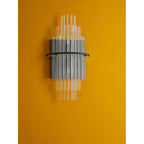 LUK0922 Lukas 2 Light Wall Light Satin Black and Glass