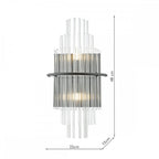 LUK0922 Lukas 2 Light Wall Light Satin Black and Glass