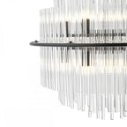 LUK1722 Lukas 13 Light Pendant Satin Black and Glass