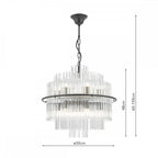 LUK1722 Lukas 13 Light Pendant Satin Black and Glass