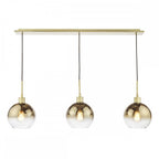 LYC0335 Lycia 3 Light Bar Pendant Satin Gold and Gold Ombre Glass