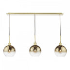 LYC0335 Lycia 3 Light Bar Pendant Satin Gold and Gold Ombre Glass