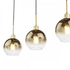 LYC0335 Lycia 3 Light Bar Pendant Satin Gold and Gold Ombre Glass