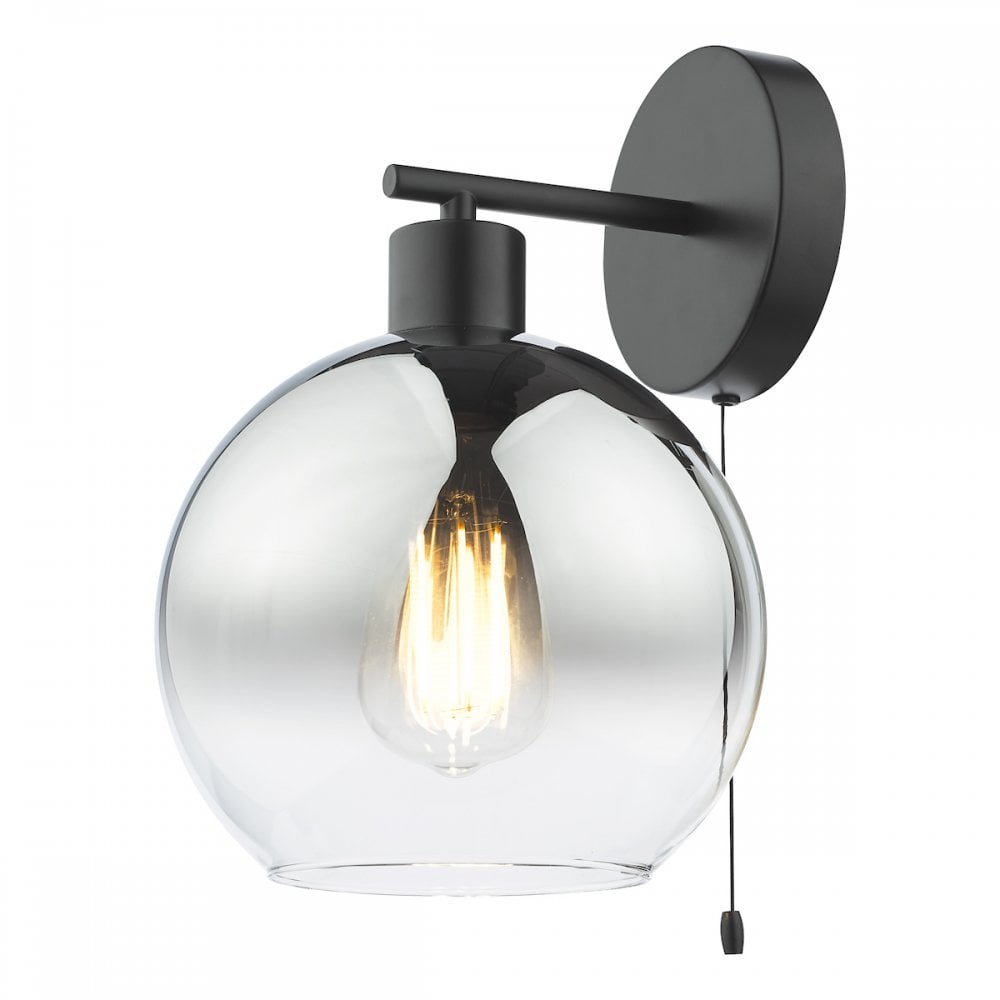 Lycia Wall  Light Matt Black and Smoked Ombre Glass