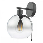 LYC0722 Lycia Wall Light Matt Black and Smoked Ombre Glass