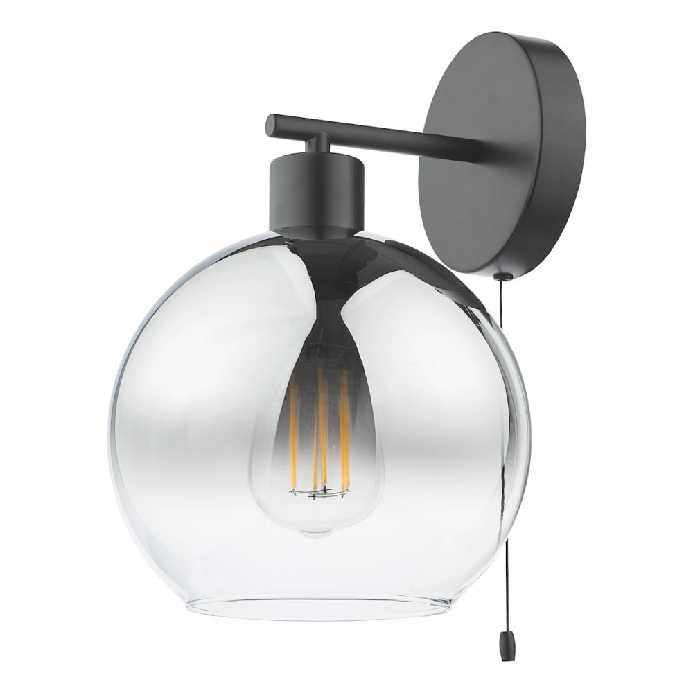 Lycia Wall  Light Matt Black and Smoked Ombre Glass