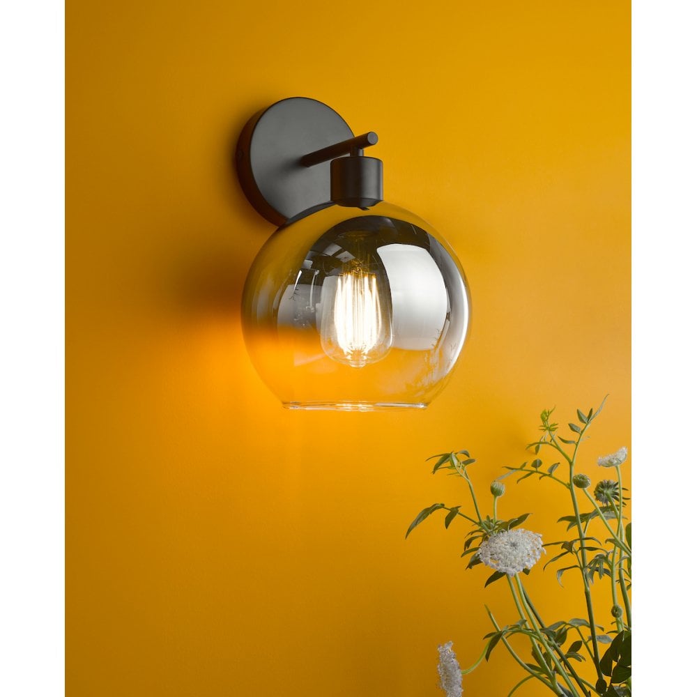 Lycia Wall  Light Matt Black and Smoked Ombre Glass